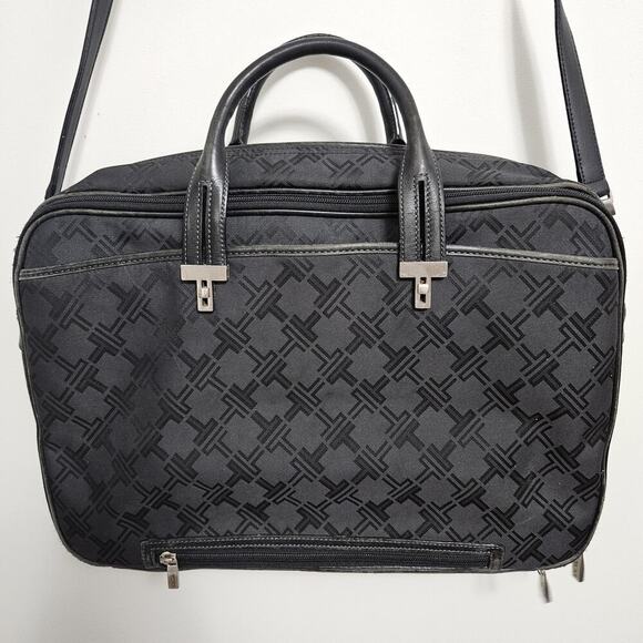 TUMI Signature Collection Black Laptop 💼 Briefcase Shoulder Bag Blue Interior - Picture 4 of 14